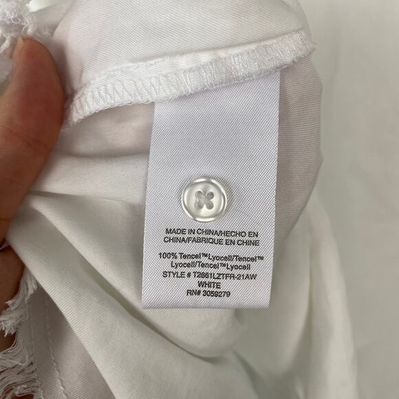 T&S White Button Up Lyocell Shirt Collared Breathable Lightweight Size Medium - Picture 9 of 10